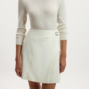 Karen Millen Tailored Buckle Pleated Mini Skirt